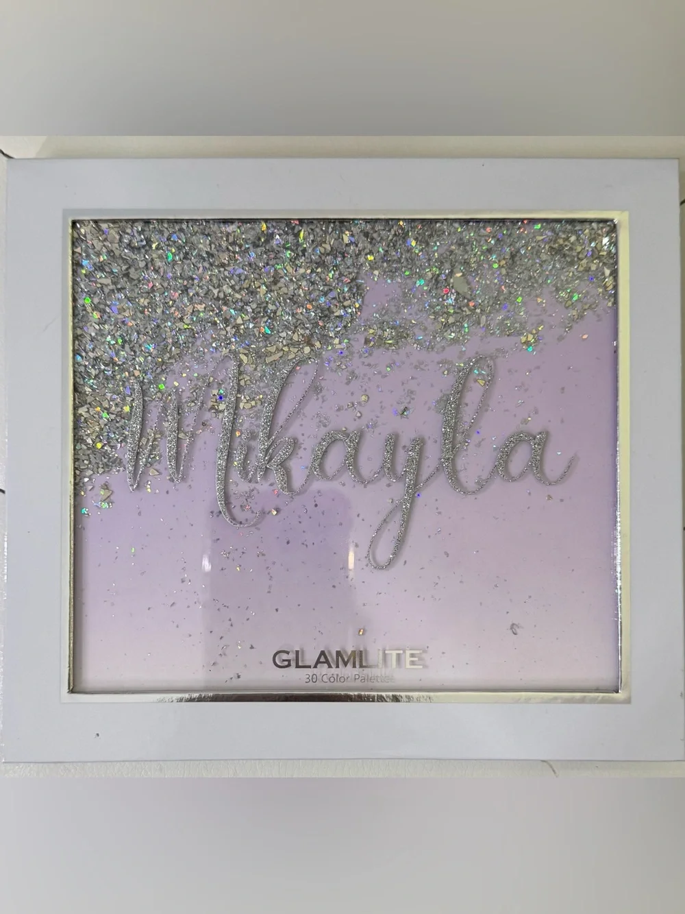 Glamlite Mikayla 30-Color Eyeshadow Palette — Lavender & Silver Glitter